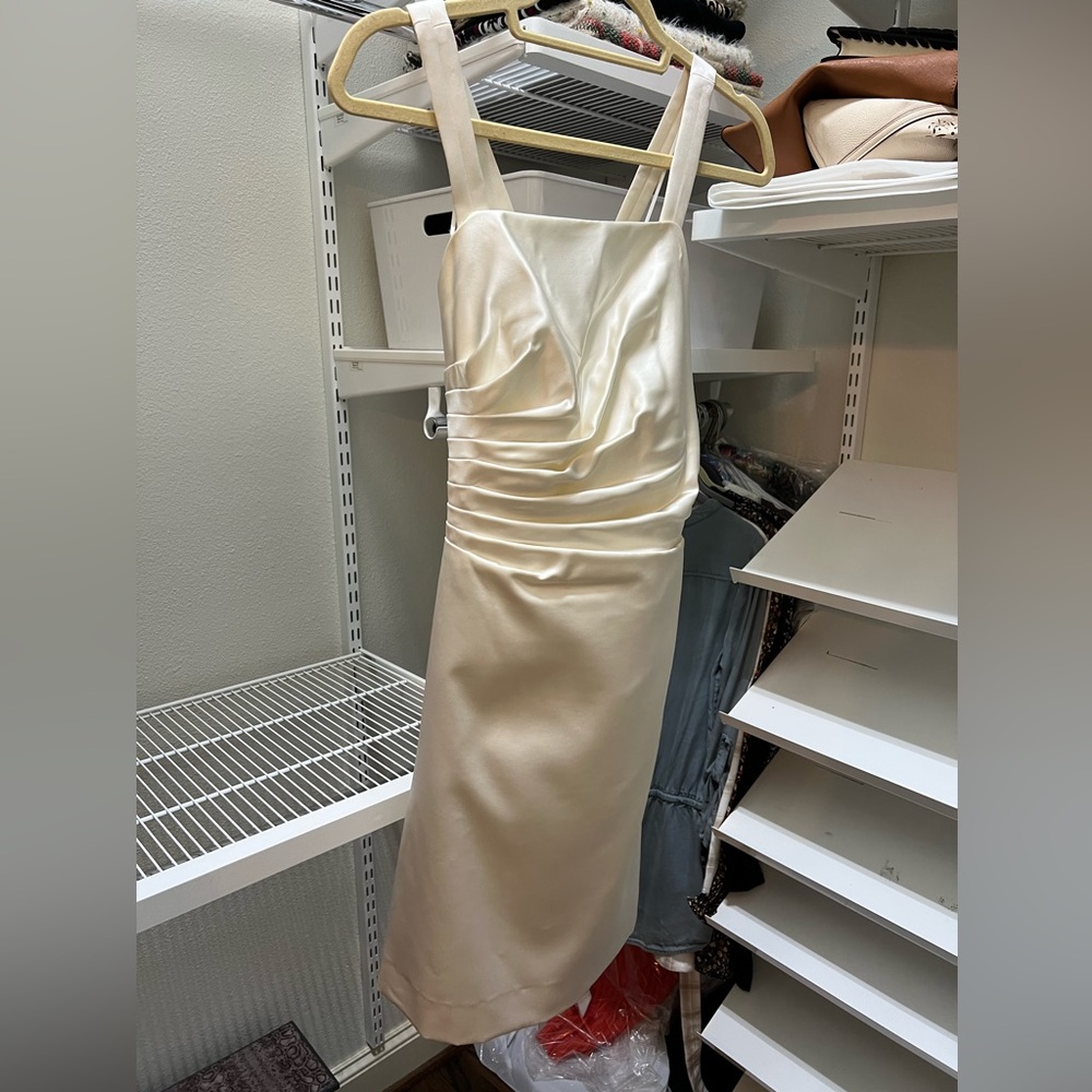 Off-white, cream cocktail dress